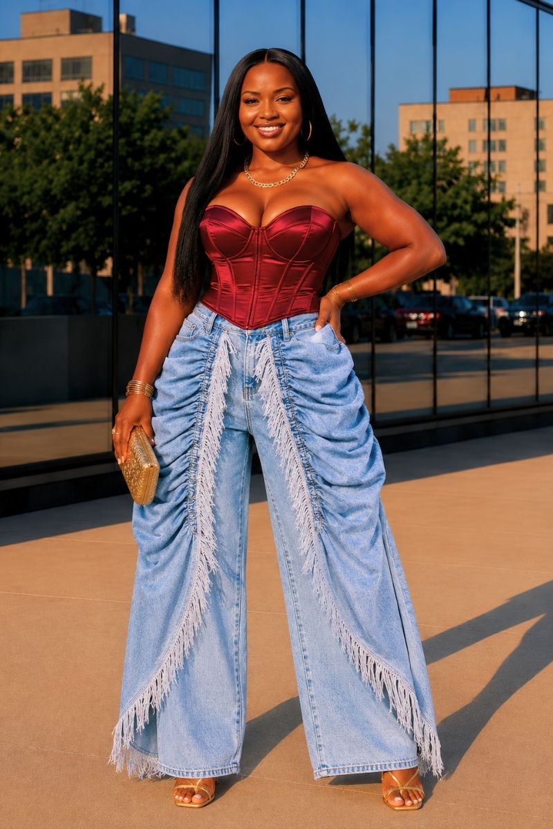 Drama Drape Denim Pants