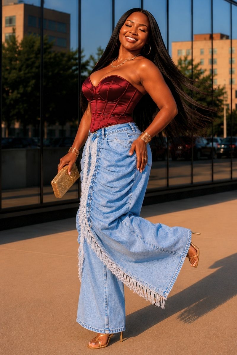 Drama Drape Denim Pants