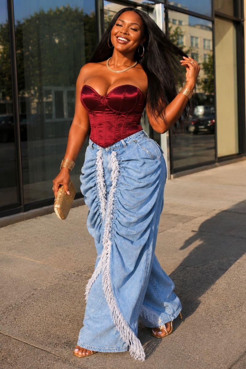 Drama Drape Denim Pants