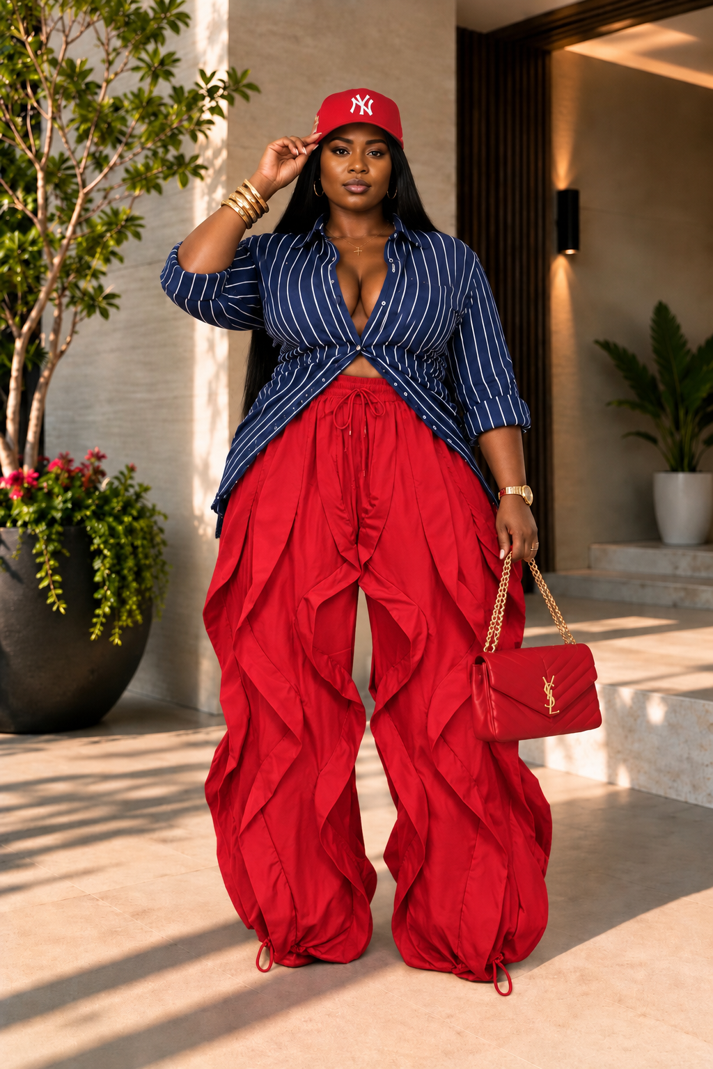 Grand Entrance Organza Pants - Red