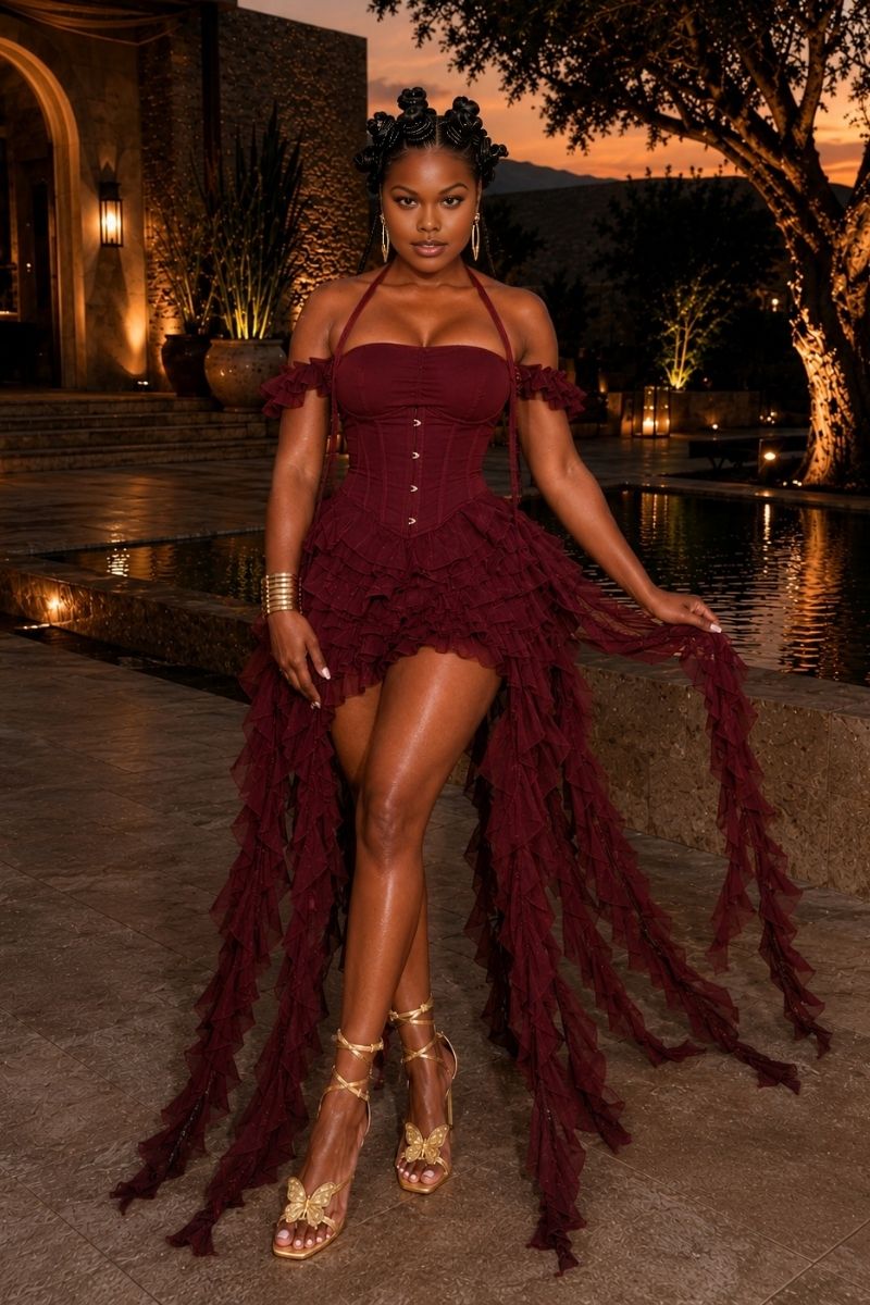 Fatal Attraction Dress - Burgundy