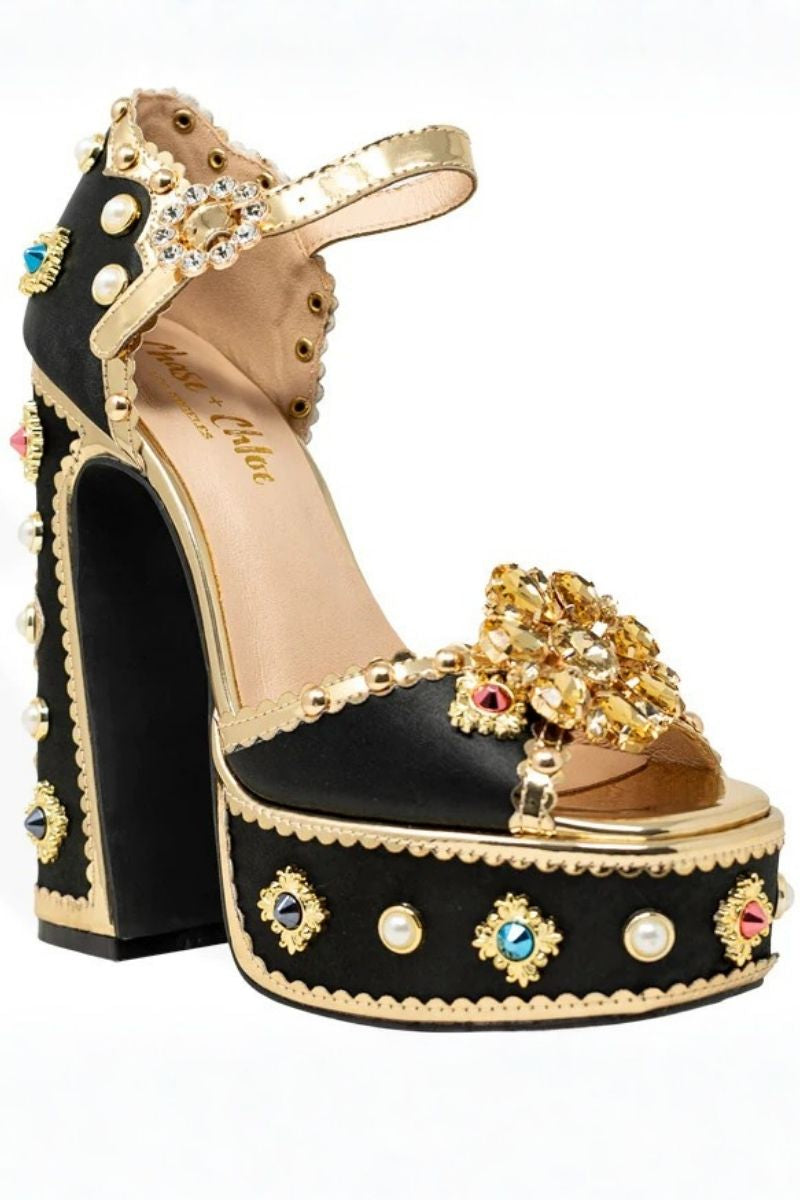 Crown Jewel Platform Heel - Black