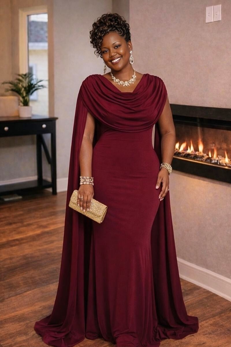 Midnight Reverie Cape Gown