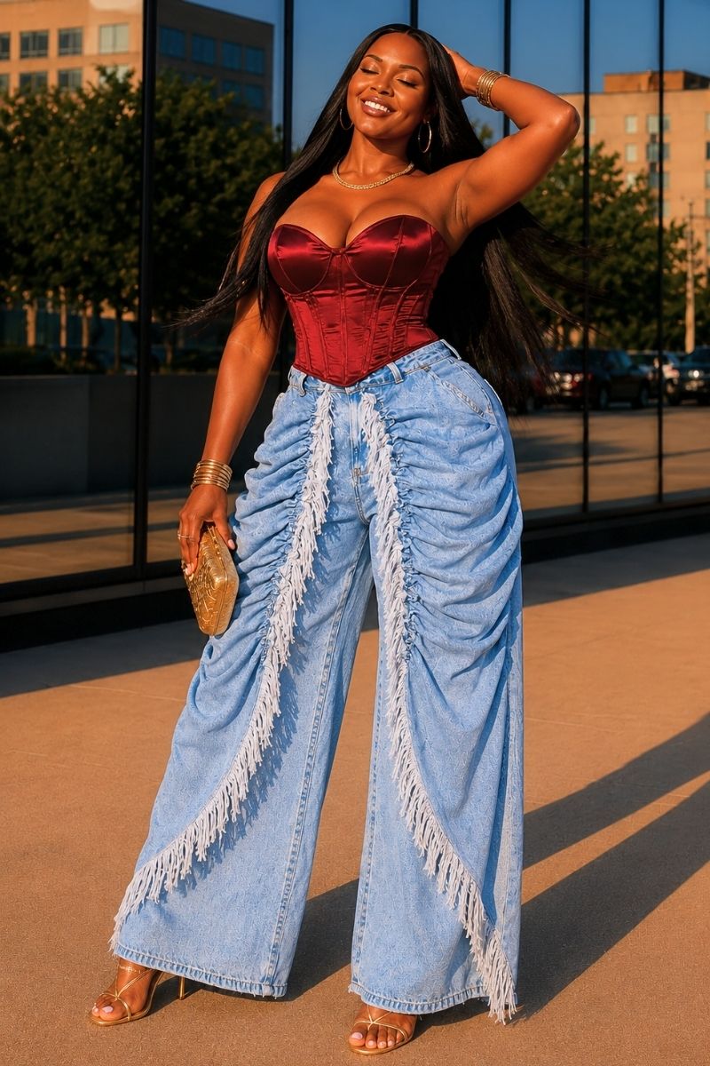 Drama Drape Denim Pants