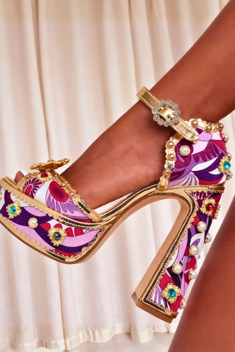 Crown Jewel Platform Heel - Purple