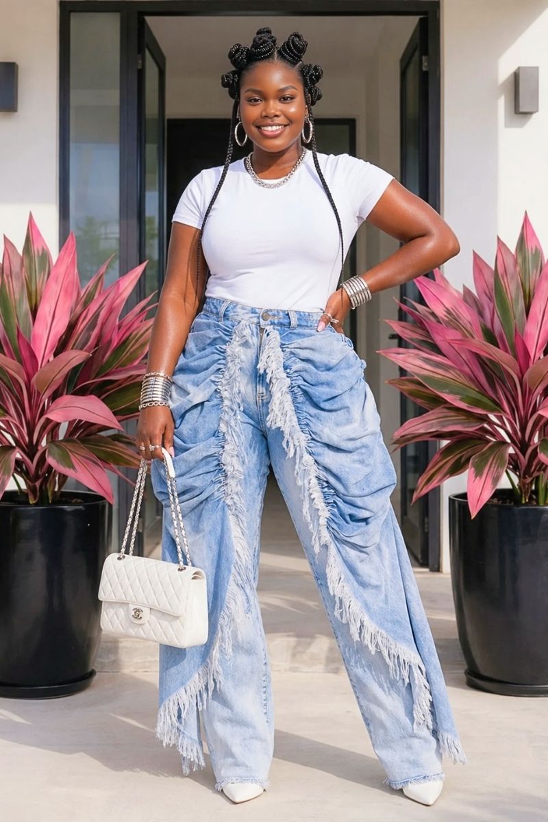 Drama Drape Denim Pants