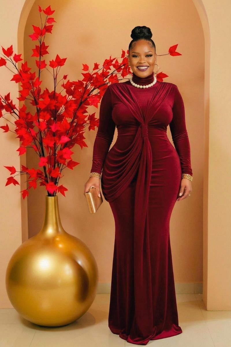 Sculpted Serenity Maxi Dress